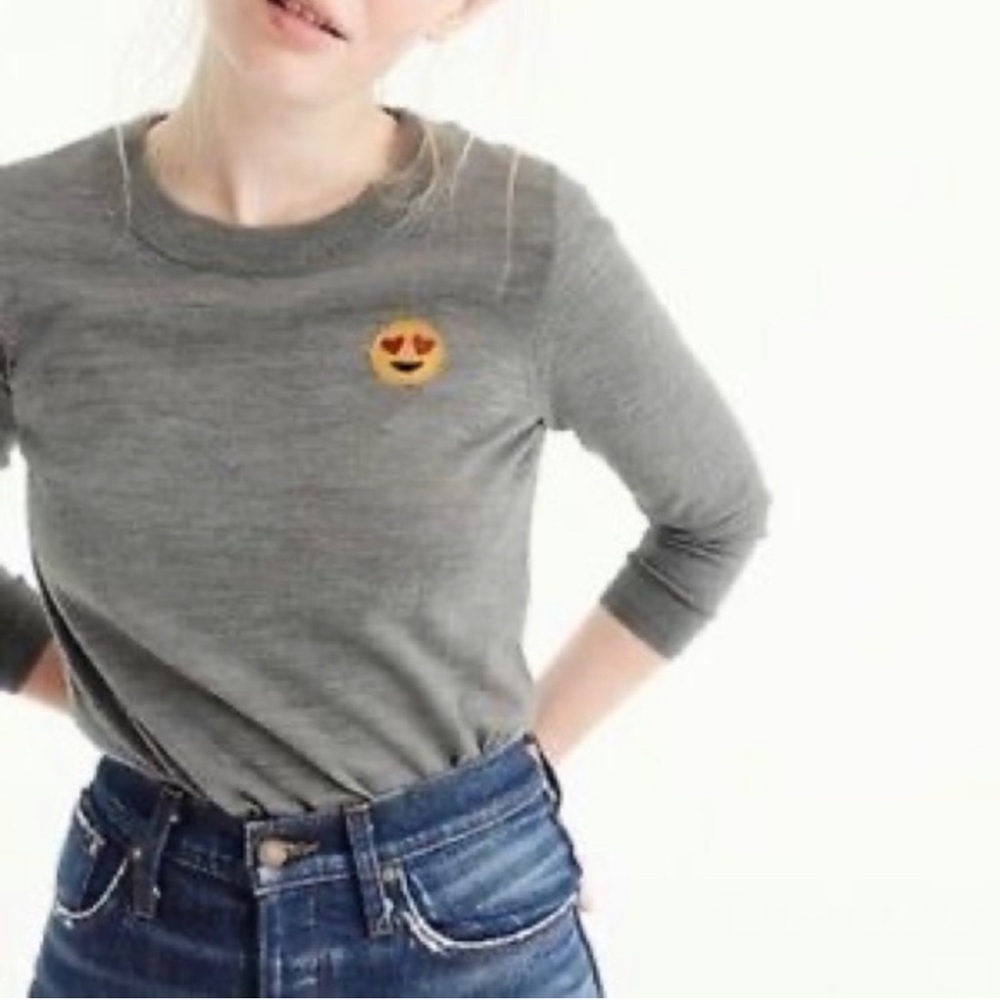 J Crew Tippi wool sweater with heart eyes emoji